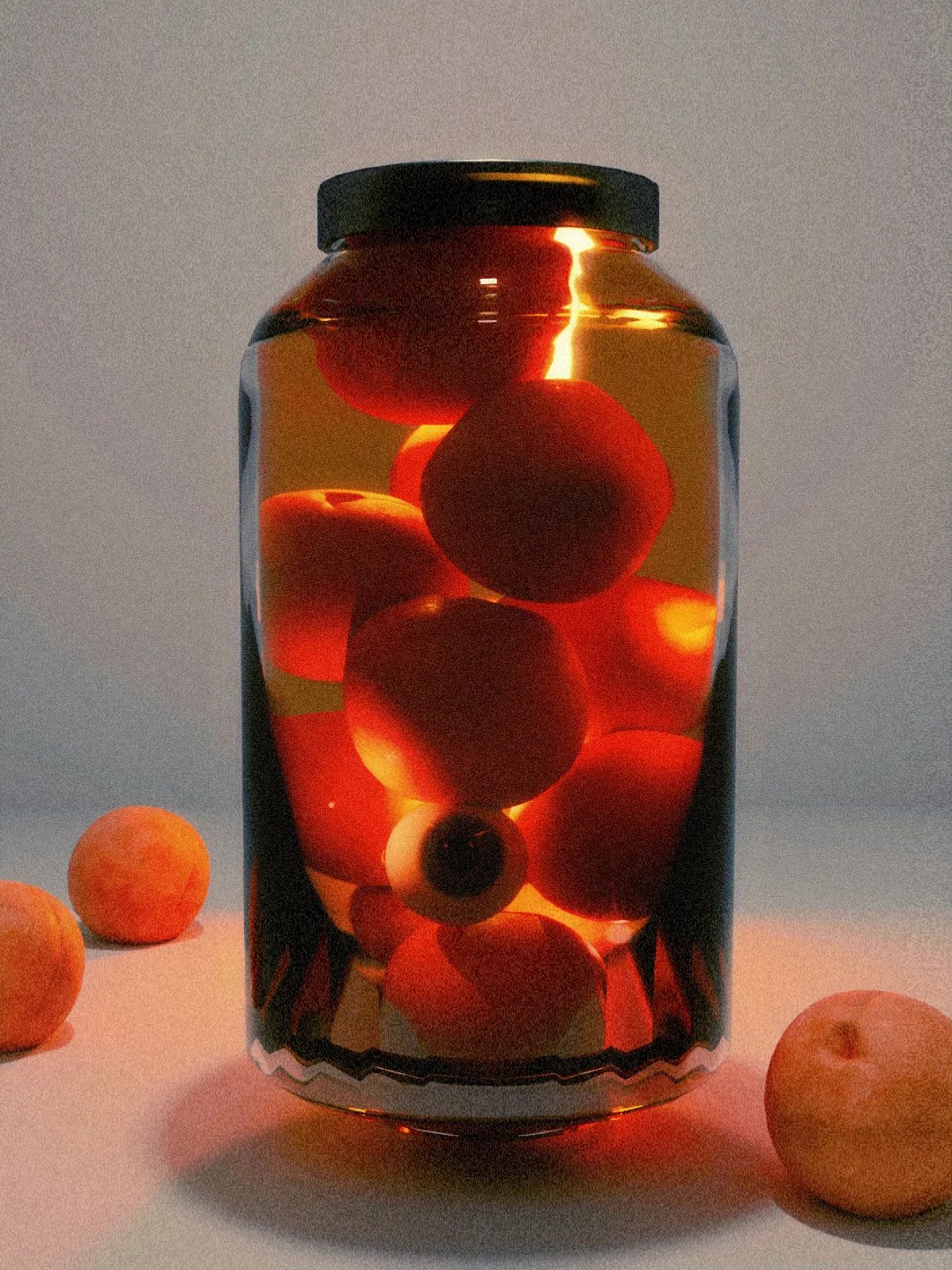 Ceramic jar with eyeball